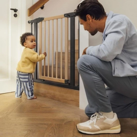 Poarta de siguranta 74-80 cm Ecotoys SF-011A-BC - Lemn Metal