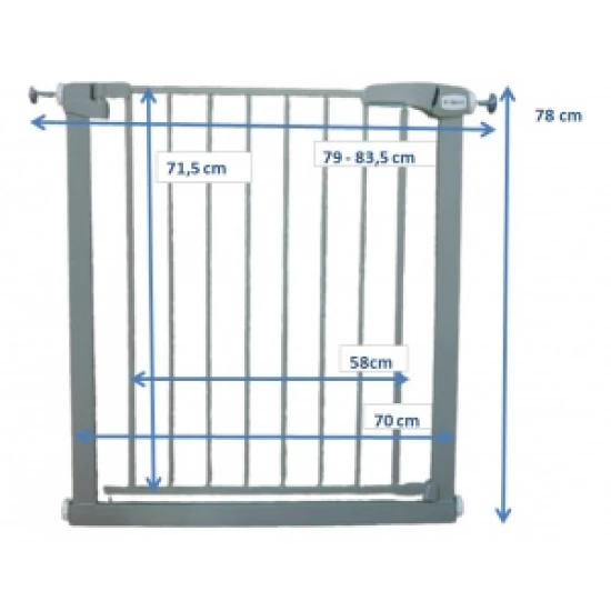 Poarta de siguranta din metal 79-83.5 cm R-Sport S0 - Gri