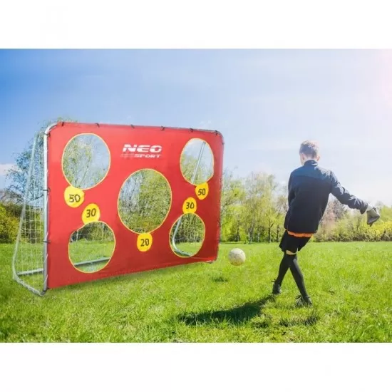 Poarta mare pentru fotbal cu covoras numerotat, 215 x 76 x 153 cm, Neo-Sport 1451 Poarta mare pentru fotbal cu covoras numerotat, 215 x 76 x 153 cm, Neo-Sport 1451