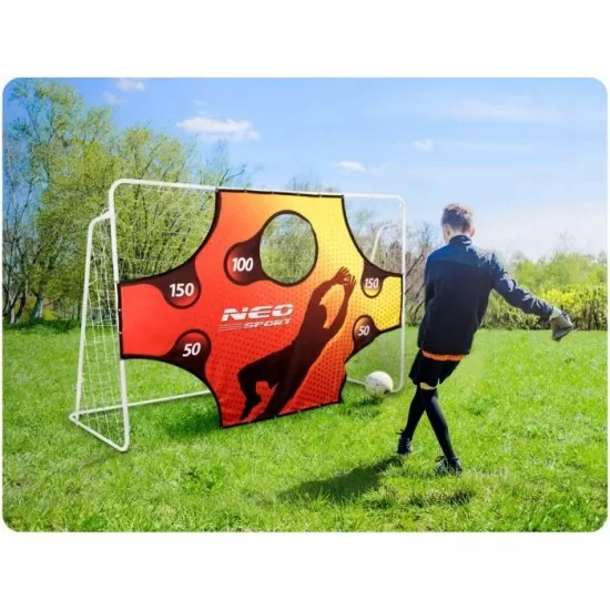 Poarta mare pentru fotbal cu covoras numerotat, 245 x 80 x 155 cm, Neo-Sport 1455 Poarta mare pentru fotbal cu covoras numerotat, 245 x 80 x 155 cm, Neo-Sport 1455
