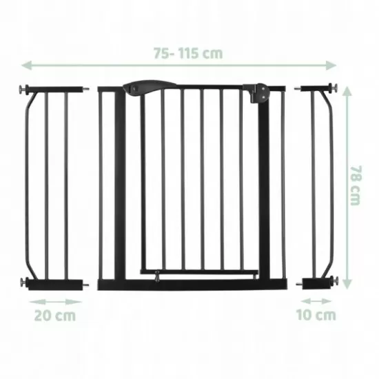 Poarta siguranta 75-115 cm Nukido 718300 - Negru Poarta siguranta 75-115 cm Nukido 718300 - Negru