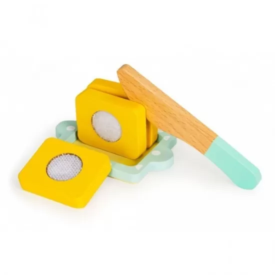 Prajitor de paine din lemn cu accesorii Ecotoys HM200720 Prajitor de paine din lemn cu accesorii Ecotoys HM200720