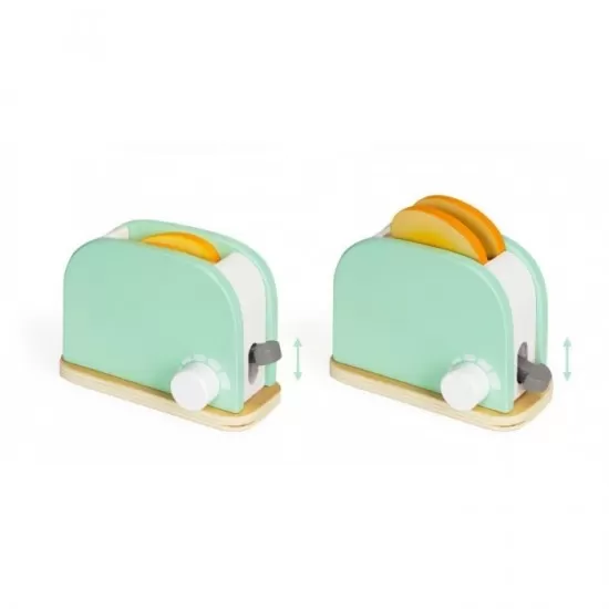 Prajitor de paine din lemn cu accesorii Ecotoys HM200720 Prajitor de paine din lemn cu accesorii Ecotoys HM200720