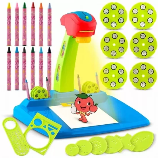 Proiector pentru desene cu accesorii incluse Ricokids 772001 - Albastru