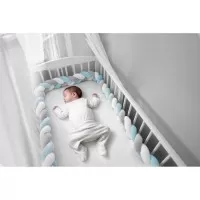 Protectie laterala pentru patut, impletita, 3 m, Ricokids 722101 - Albastru