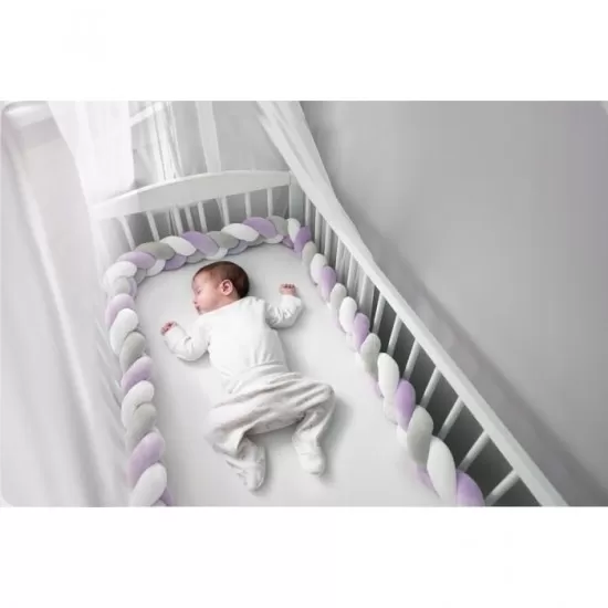 Protectie laterala pentru patut impletita 3 M Ricokids 722104 - Mov