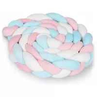 Protectie laterala pentru patut impletita 3 M Ricokids 722105 - Albastru - Roz