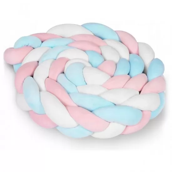 Protectie laterala pentru patut impletita 3 M Ricokids 722105 - Albastru - Roz