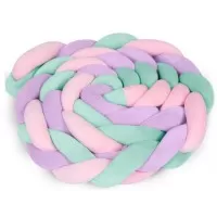 Protectie laterala pentru patut impletita 3 M Ricokids 722106 - Roz - Mov - Turcoaz