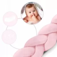 Protectie laterala pentru patut impletita 3 M Ricokids 722113 - Roz deschis