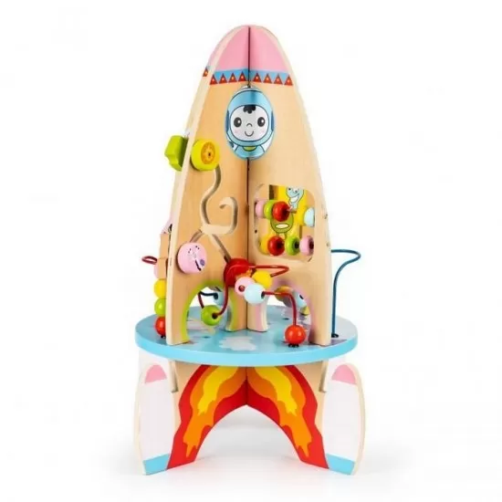Racheta educationala din lemn 8 in 1 Ecotoys Racheta educationala din lemn 8 in 1 Ecotoys
