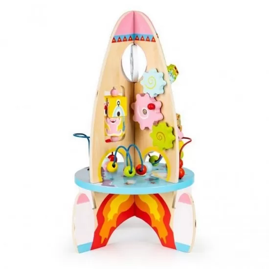 Racheta educationala din lemn 8 in 1 Ecotoys Racheta educationala din lemn 8 in 1 Ecotoys