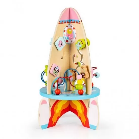 Racheta educationala din lemn 8 in 1 Ecotoys Racheta educationala din lemn 8 in 1 Ecotoys