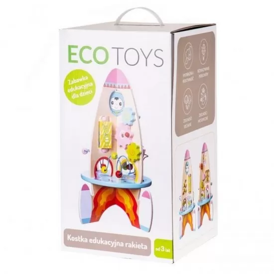 Racheta educationala din lemn 8 in 1 Ecotoys Racheta educationala din lemn 8 in 1 Ecotoys