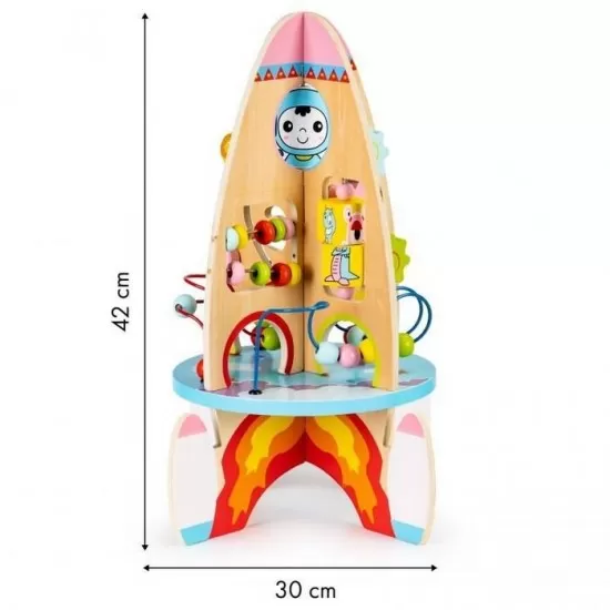 Racheta educationala din lemn 8 in 1 Ecotoys Racheta educationala din lemn 8 in 1 Ecotoys
