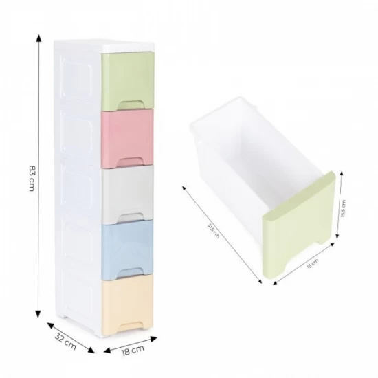 Raft cu 5 compartimente pentru depozitarea diverselor obiecte ModernHome - Multicolor