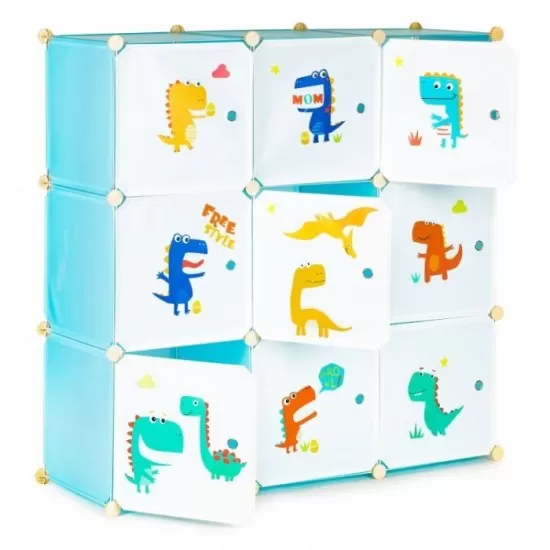 Raft modular cu 9 compartimente pentru camera copilului Ecotoys 09A Raft modular cu 9 compartimente pentru camera copilului Ecotoys 09A
