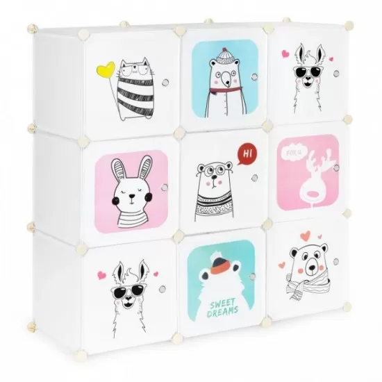Raft modular cu 9 compartimente pentru camera copilului Ecotoys 09B Raft modular cu 9 compartimente pentru camera copilului Ecotoys 09B