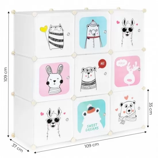 Raft modular cu 9 compartimente pentru camera copilului Ecotoys 09B Raft modular cu 9 compartimente pentru camera copilului Ecotoys 09B