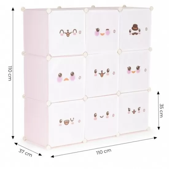 Raft modular cu 9 compartimente pentru camera copilului Ecotoys 09C Raft modular cu 9 compartimente pentru camera copilului Ecotoys 09C