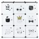 Raft modular cu 9 compartimente pentru camera copilului Ecotoys 09D