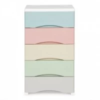 Raft pe roti cu 5 compartimente pentru depozitarea jucariilor ModernHome - Multicolor