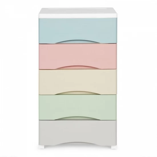 Raft pe roti cu 5 compartimente pentru depozitarea jucariilor ModernHome - Multicolor
