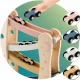 Rampa din lemn cu 4 masinute incluse, 25.5 x 9 x 30 cm, Nukido Rampa din lemn cu 4 masinute incluse, 25.5 x 9 x 30 cm, Nukido