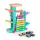 Rampa din lemn cu 6 masinute si tambal Ecotoys ME115 Rampa din lemn cu 6 masinute si tambal Ecotoys ME115