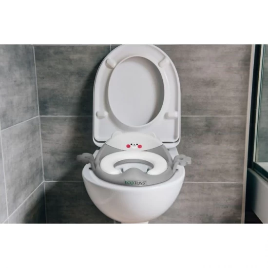 Reductor toaleta cu manere pentru copii Ecotoys PP104 - Gri Reductor toaleta cu manere pentru copii Ecotoys PP104 - Gri
