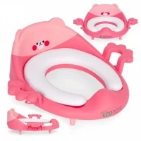 Reductor toaleta cu manere pentru copii Ecotoys PP104 - Roz