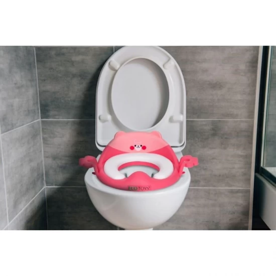 Reductor toaleta cu manere pentru copii Ecotoys PP104 - Roz Reductor toaleta cu manere pentru copii Ecotoys PP104 - Roz