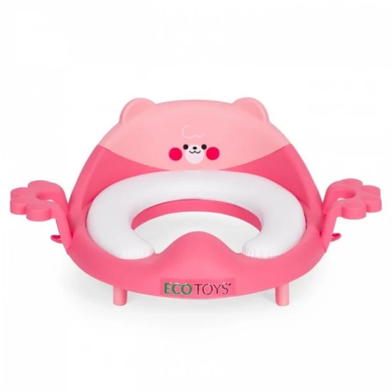 Reductor toaleta cu manere pentru copii Ecotoys PP104 - Roz Reductor toaleta cu manere pentru copii Ecotoys PP104 - Roz