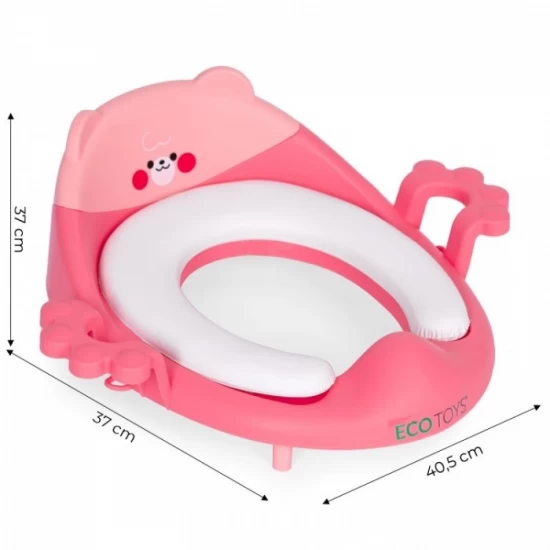 Reductor toaleta cu manere pentru copii Ecotoys PP104 - Roz Reductor toaleta cu manere pentru copii Ecotoys PP104 - Roz