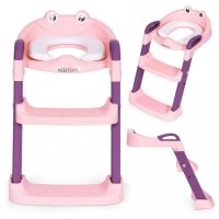 Reductor toaleta cu scara pentru copii Ecotoys PP8001 - Roz