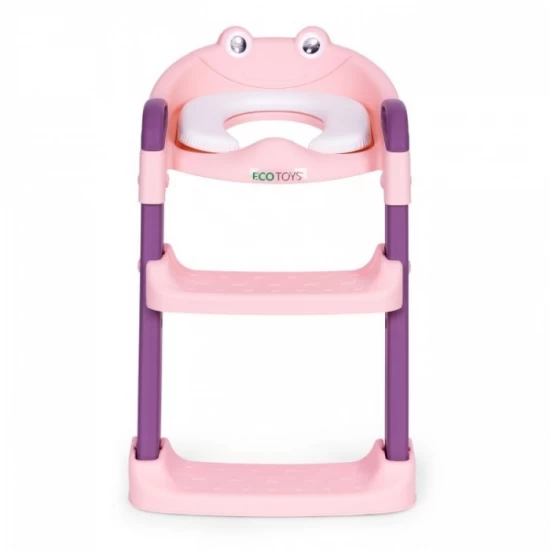 Reductor toaleta cu scara pentru copii Ecotoys PP8001 - Roz Reductor toaleta cu scara pentru copii Ecotoys PP8001 - Roz