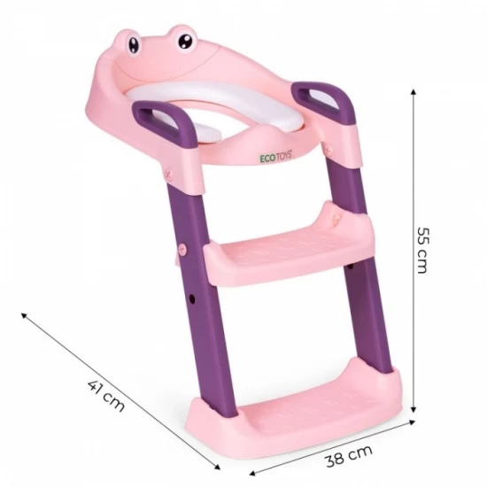 Reductor toaleta cu scara pentru copii Ecotoys PP8001 - Roz Reductor toaleta cu scara pentru copii Ecotoys PP8001 - Roz