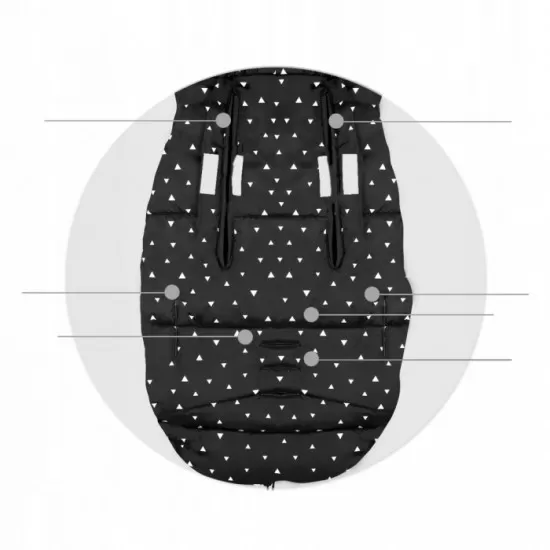 Sac de dormit Ricokids 95 x 48 cm Ricokids Elmi 720007 - Negru cu triunghiuri albe Sac de dormit Ricokids 95 x 48 cm Ricokids Elmi 720007 - Negru cu triunghiuri albe