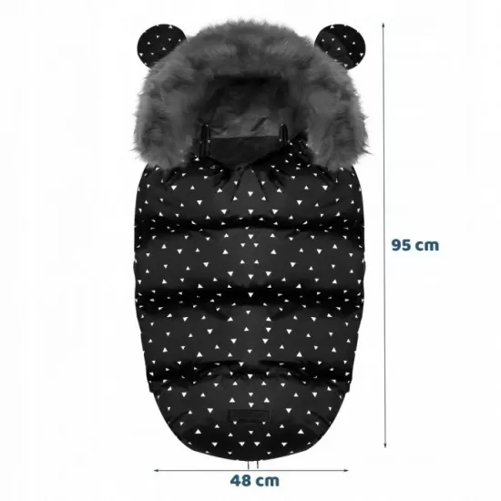 Sac de dormit Ricokids 95 x 48 cm Ricokids Elmi 720007 - Negru cu triunghiuri albe Sac de dormit Ricokids 95 x 48 cm Ricokids Elmi 720007 - Negru cu triunghiuri albe