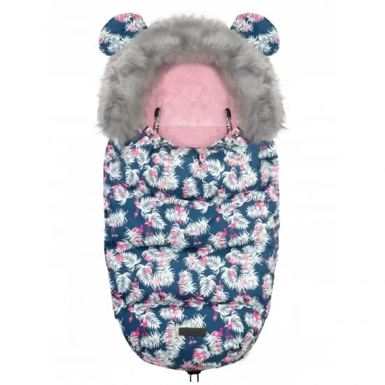 Sac de dormit Ricokids 95 x 48 cm Ricokids Elmi 720012 - Bleumarin cu flamingo