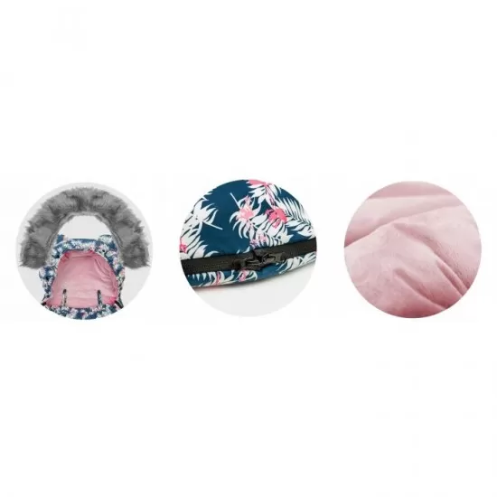 Sac de dormit Ricokids 95 x 48 cm Ricokids Elmi 720012 - Bleumarin cu flamingo
