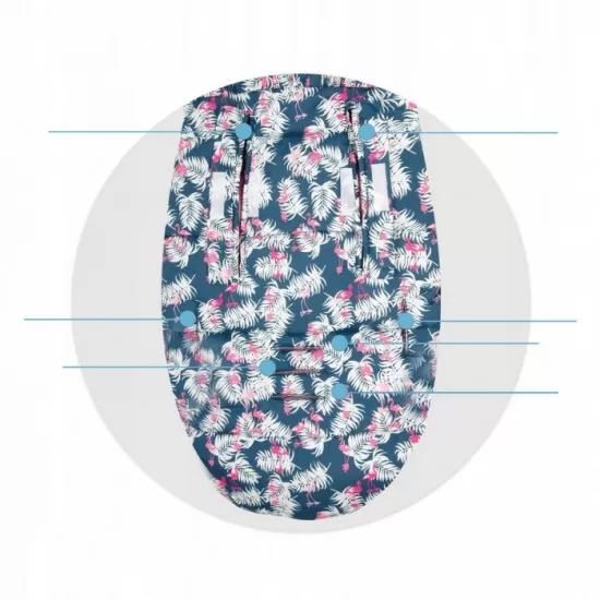 Sac de dormit Ricokids 95 x 48 cm Ricokids Elmi 720012 - Bleumarin cu flamingo