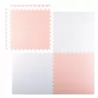 Covoras de joaca 120 x 120 cm Ricokids 7481 - Alb - Roz