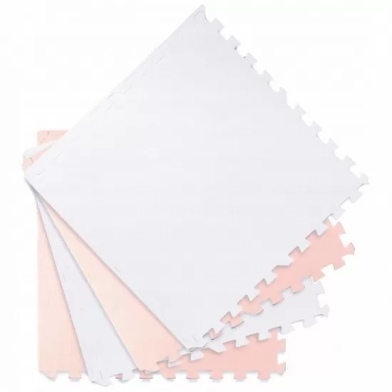 Covoras de joaca 120 x 120 cm Ricokids 7481 - Alb - Roz