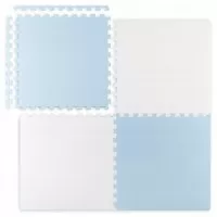 Covoras de joaca 120 x 120 cm Ricokids 7482 - Alb - Albastru