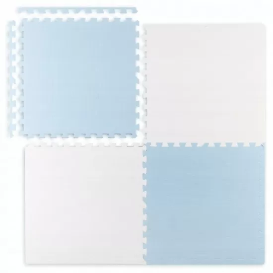 Covoras de joaca 120 x 120 cm Ricokids 7482 - Alb - Albastru Covoras de joaca 120 x 120 cm Ricokids 7482 - Alb - Albastru