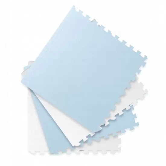 Covoras de joaca 120 x 120 cm Ricokids 7482 - Alb - Albastru Covoras de joaca 120 x 120 cm Ricokids 7482 - Alb - Albastru
