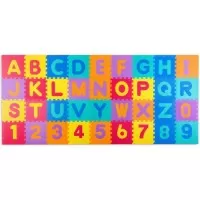 Covoras de joaca 120 x 270 cm cu litere si cifre Ricokids 7487 - Multicolora