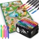 Salteluta de joaca 120 x 92 x 0.3 cm si un set de 80 markere colorate Ricokids - Zoo Salteluta de joaca 120 x 92 x 0.3 cm si un set de 80 markere colorate Ricokids - Zoo