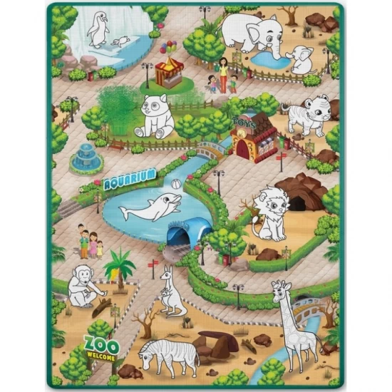 Salteluta de joaca 120 x 92 x 0.3 cm si un set de 80 markere colorate Ricokids - Zoo Salteluta de joaca 120 x 92 x 0.3 cm si un set de 80 markere colorate Ricokids - Zoo